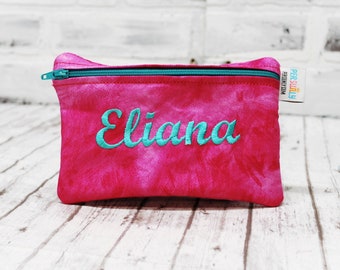 Reusable Pink Snack Bag, Personalized, Washable Bag