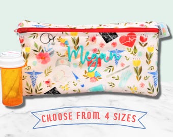 Nurse Gift Accessory Bag With Name Medical School Grad Gift Makeup Bag For Toiletry Doctor Make Up Bag Personalized Medical Pouch