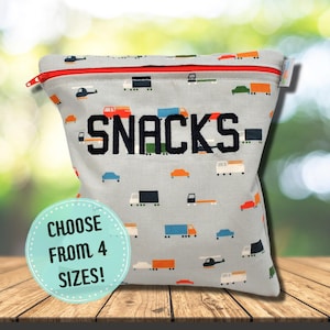 Sac à lunch réutilisable pour garçon, camion sandwich, voiture, déjeuner préscolaire, retour à l'école, sac sécuritaire pour les aliments, sac de voyage lavable
