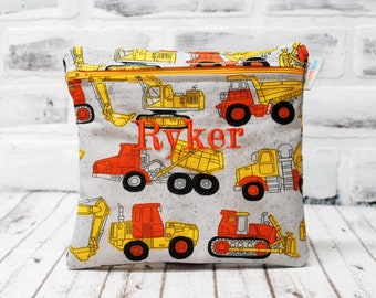 Personalized Reusable Bag Construction Dump Truck, Zippered Bag