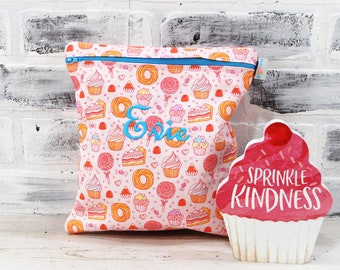 Reusable Sandwich Bag Cupcake Cake Donuts,  Snack bag Treat Bag