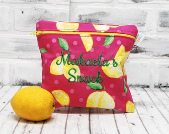 Personalized Reusable Lemons Food Bag