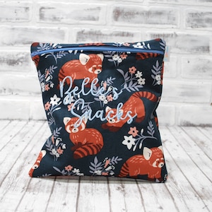 Personalized Reusable Bag Red Panda For Girls Floral Lunch