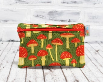 Reusable Gold Mushroom Sandwich Bag, Personalized Washable Food-Safe Bag Mother's Day Gift