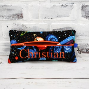 Personalized Space Pencil Case Personalized School Supplies Solar System Gifts for Kid For Space Birthday Party Supplies Astronomy With Name
