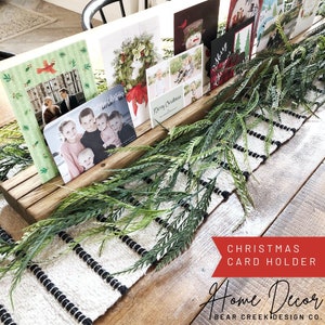 Christmas Card Holder Display, Holiday Card Holder, Card Organizer Greeting Card Display, Farmhouse Wood Decor, Xmas Decorations Centerpiece