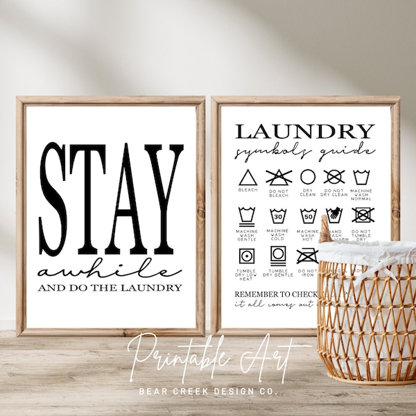 Printable Laundry Room Wallart - Etsy