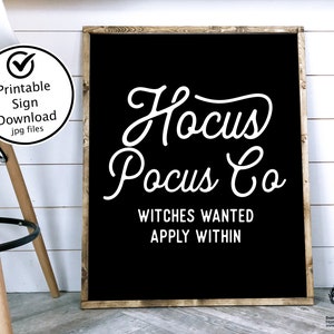 Hocus Pocus Sign / Halloween Printable Sign / Halloween Decor / Halloween Sign / Farmhouse Halloween Decor / Fall Printable Decor image 1