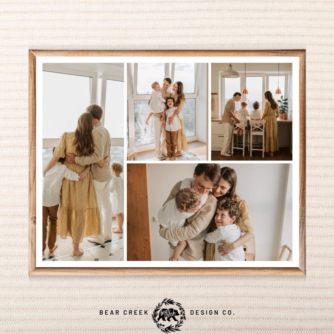 Modern Family Photo Collage Poster Print – Personalized Wall Art ...