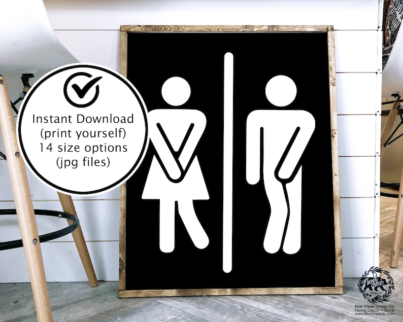 Restroom Sign Printable Bathroom Sign Printable Female Male Etsy