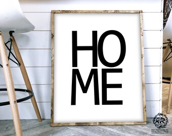 Black HOME SIGN Printable Home Print Modern Farmhouse | Etsy