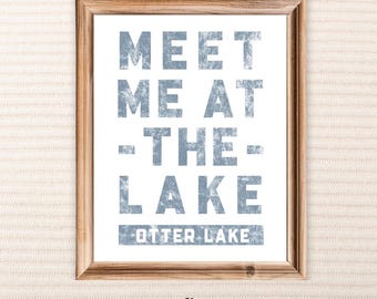 Personalized Lake House Print: Rustic Lake Name Wall Art