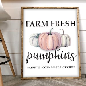 Farm Fresh Pumpkins / Pumpkin Printable / Halloween Pumpkin Download / Fall Decor / Autumn Printable Art / Fall Art Printable / Watercolor