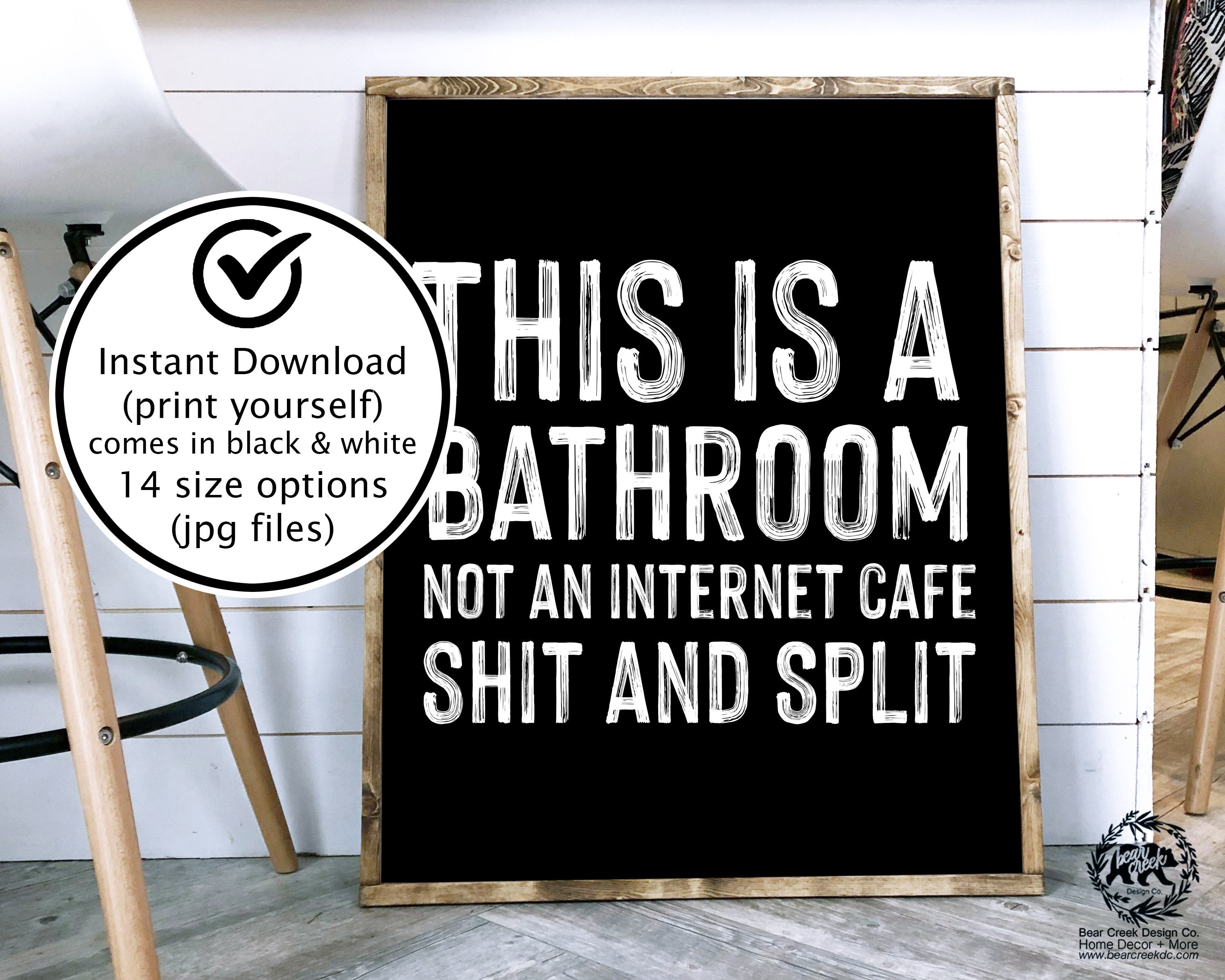 Funny Bathroom Sign Printable This is a Bathroom Not an | Etsy