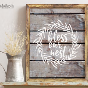 Bless Our Nest Printable / Our Nest Sign / Bless Sign / Farmhouse ...