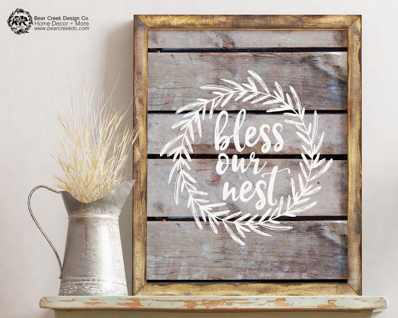 Bless Our Nest Printable / Our Nest Sign / Bless Sign / | Etsy