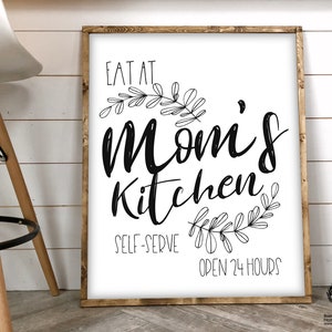 Mom's Kitchen Sign Affordable Wall Art Sign for Mom Printable Farmhouse Kitchen Printable / Kitchen Sign Printable / Kitchen Quote Printable