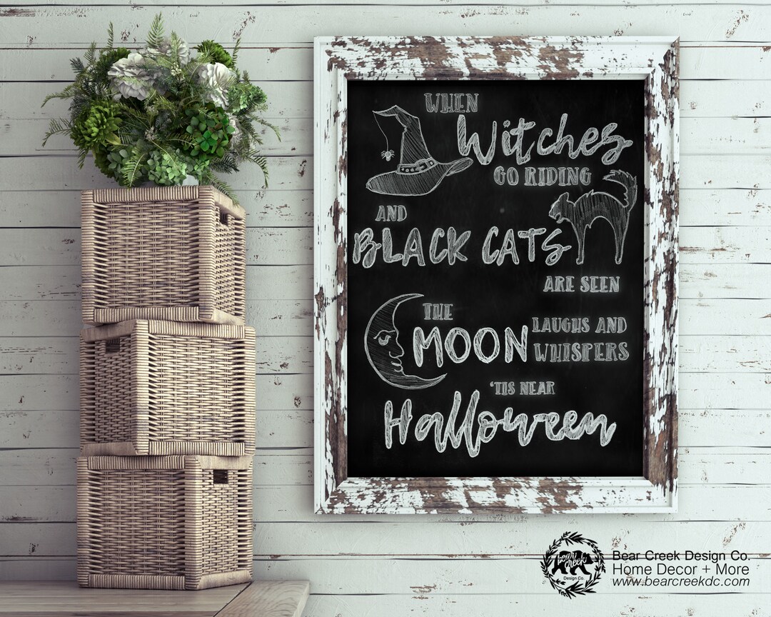 Halloween Chalkboard Printable / When Witches Go Riding / Halloween ...