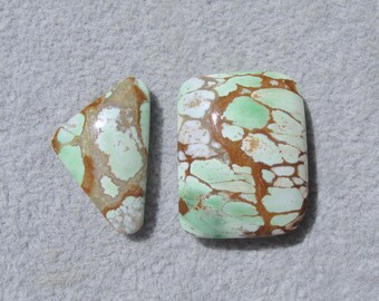 Two Australian Webbed Variscite Cabochons-55 Cts. Total