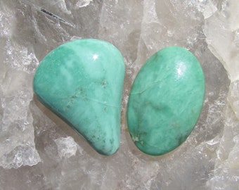 2 Lucin Variscite Matched Cabochon Pair-41 Cts. Total