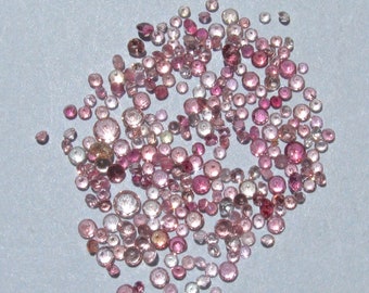 5 Carats of Round Faceted Gemmy Pink Tourmaline Loose Stones