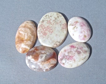 Five Porcelain Jasper Cabochons-204 Cts. Total