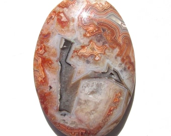 Mexican Crazy Lace Agate Cabochon-63 Cts. 41mm L X 28.5mm W