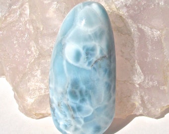 Natural Blue Larimar Cabochon-58 Cts.  41mm L X 19mm W