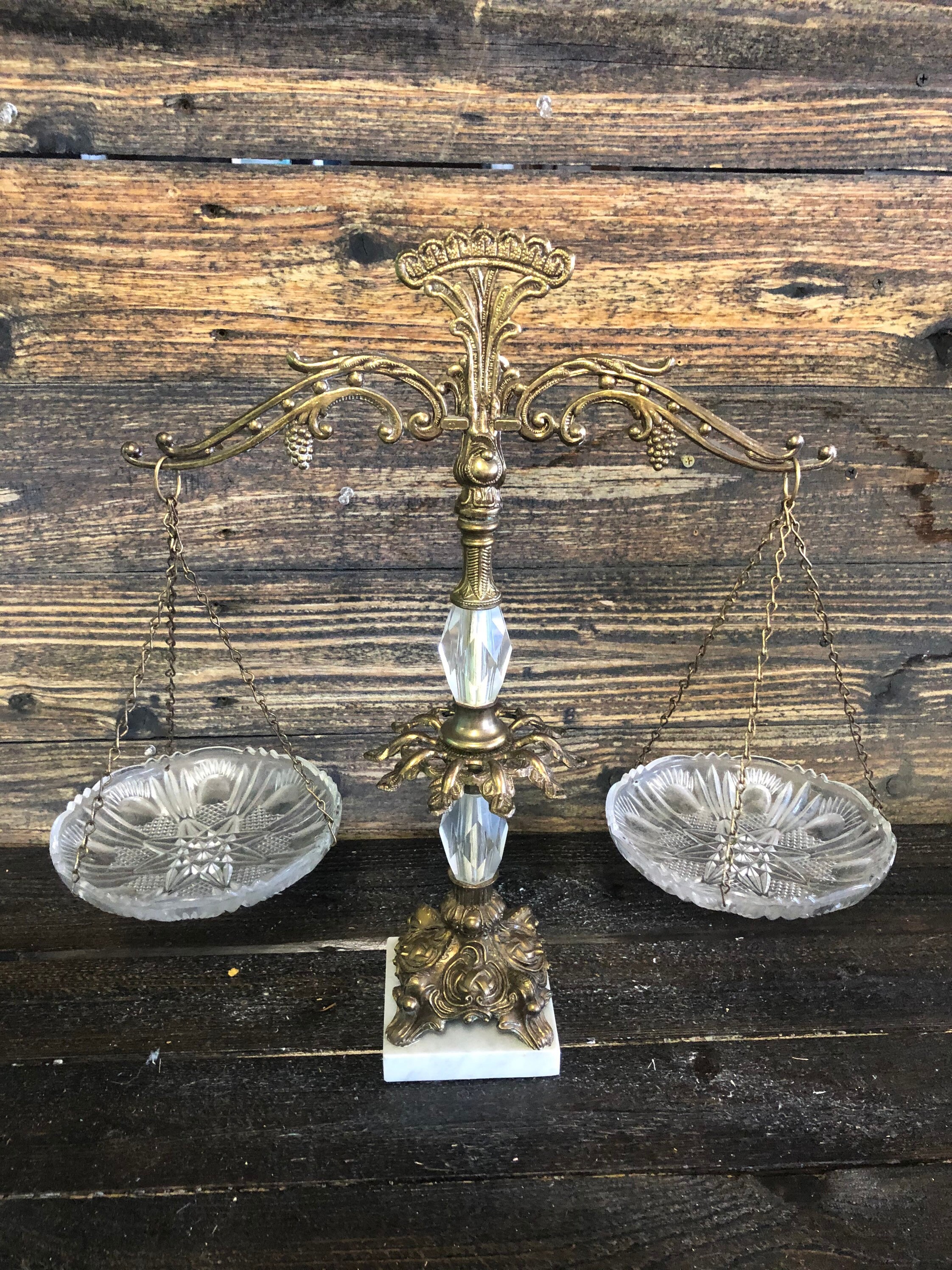 Vintage Scales of Justice. Marble base. Brass and crystal Etsy