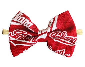 Indiana University IU Baby Girl Nylon Headband Bow Or Clip - Great For Newborn To Toddlers