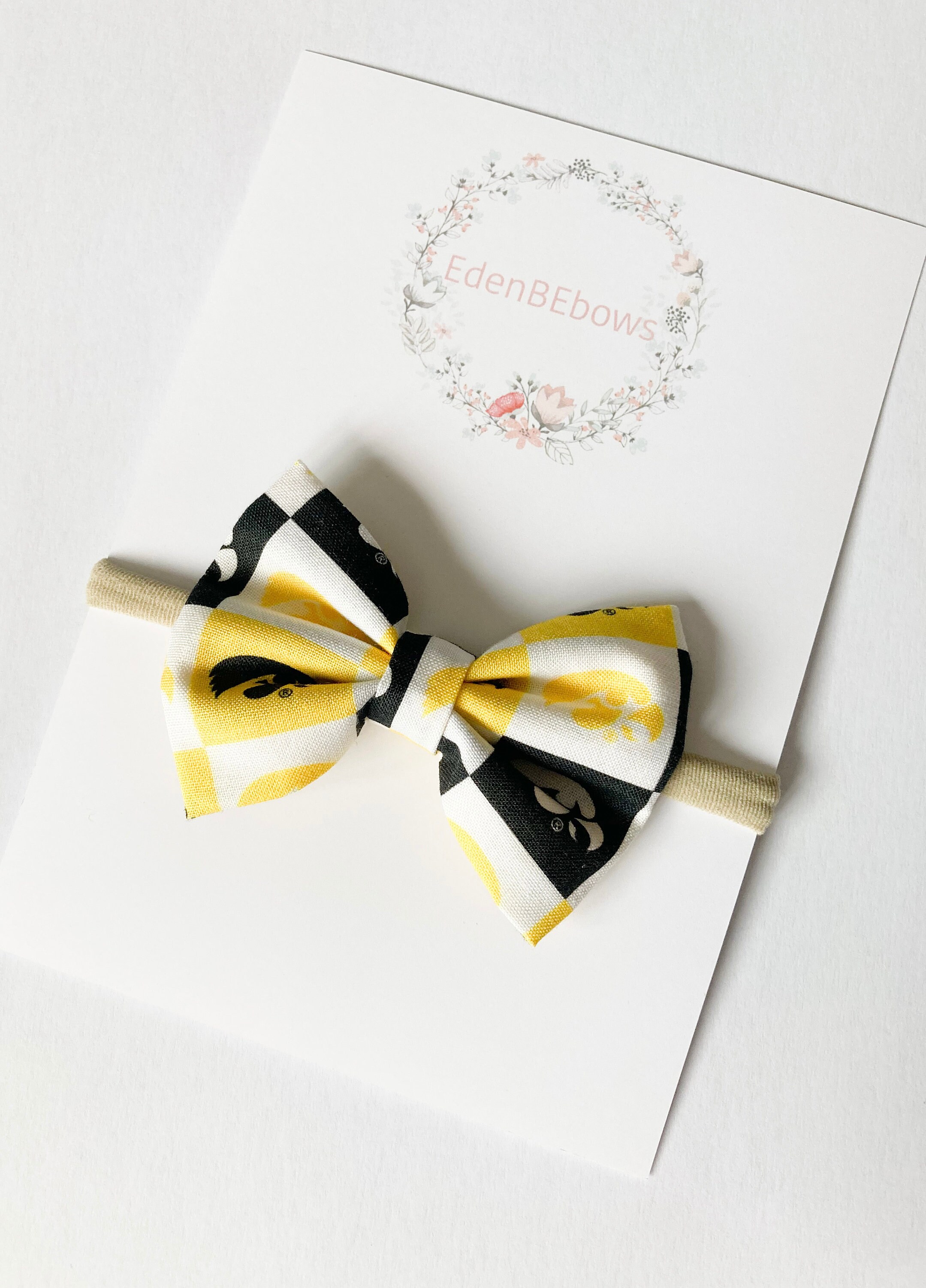 University of Iowa headband hawkeyes hawkeye newborn baby nylon bow h…