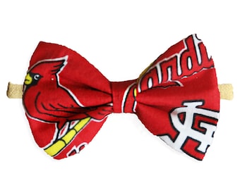 St. Louis Cardinals Baby Girl Nylon Headband Bow - Great For Newborn To Toddler