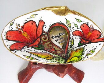 Hand-Painted Seashell Ring Dish: Daughter Gift, Coastal Decor