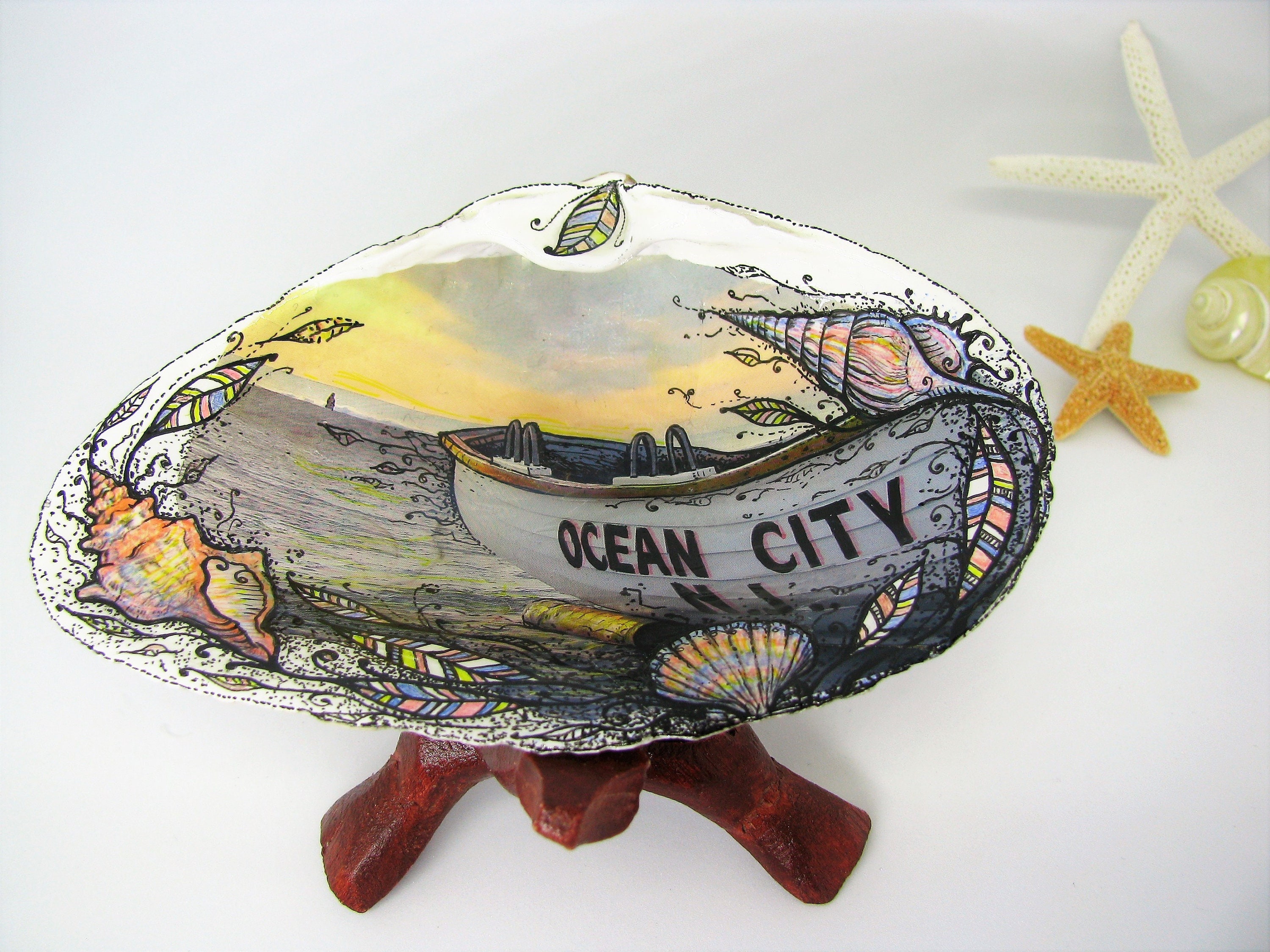 Ocean City NJ Gift Seashell Ring Dish Mindfulness Gift Etsy