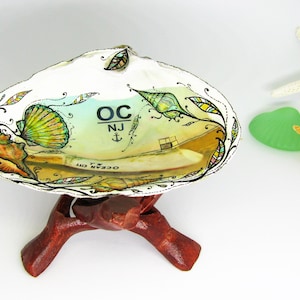 Ocean City NJ Seashell Ring Dish: Coastal Art, Mindfulness Gift