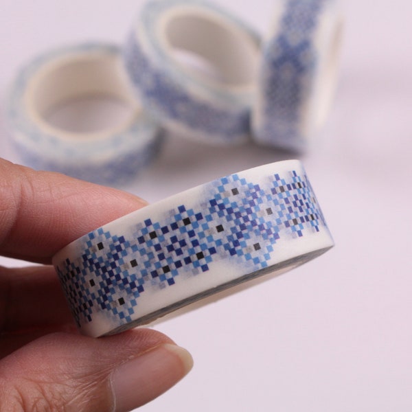 Blue Mosaic washi tape, blue washi tape