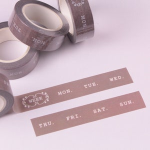 Days of the Week Washi Tape, BuJo series washi tape