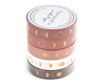 PapergeekCo - Moonphase Washi Tape - Set of 5