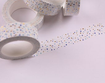 Confetti Stars Washi Tape with Gold Foil Accents, spring washi tape, summer washi tape, foil washi tape