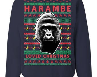 Harambe RIP Loved Christmas Ugly Christmas Sweater Unisex Sweatshirt