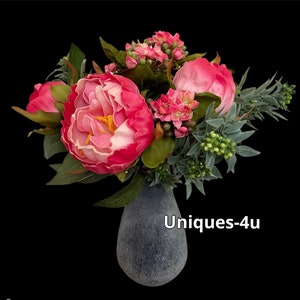 Real touch Peonies Floral bouquet in vase