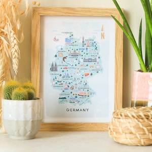 Germany Illustrated Map / Print /Wall Art / Travel Gift