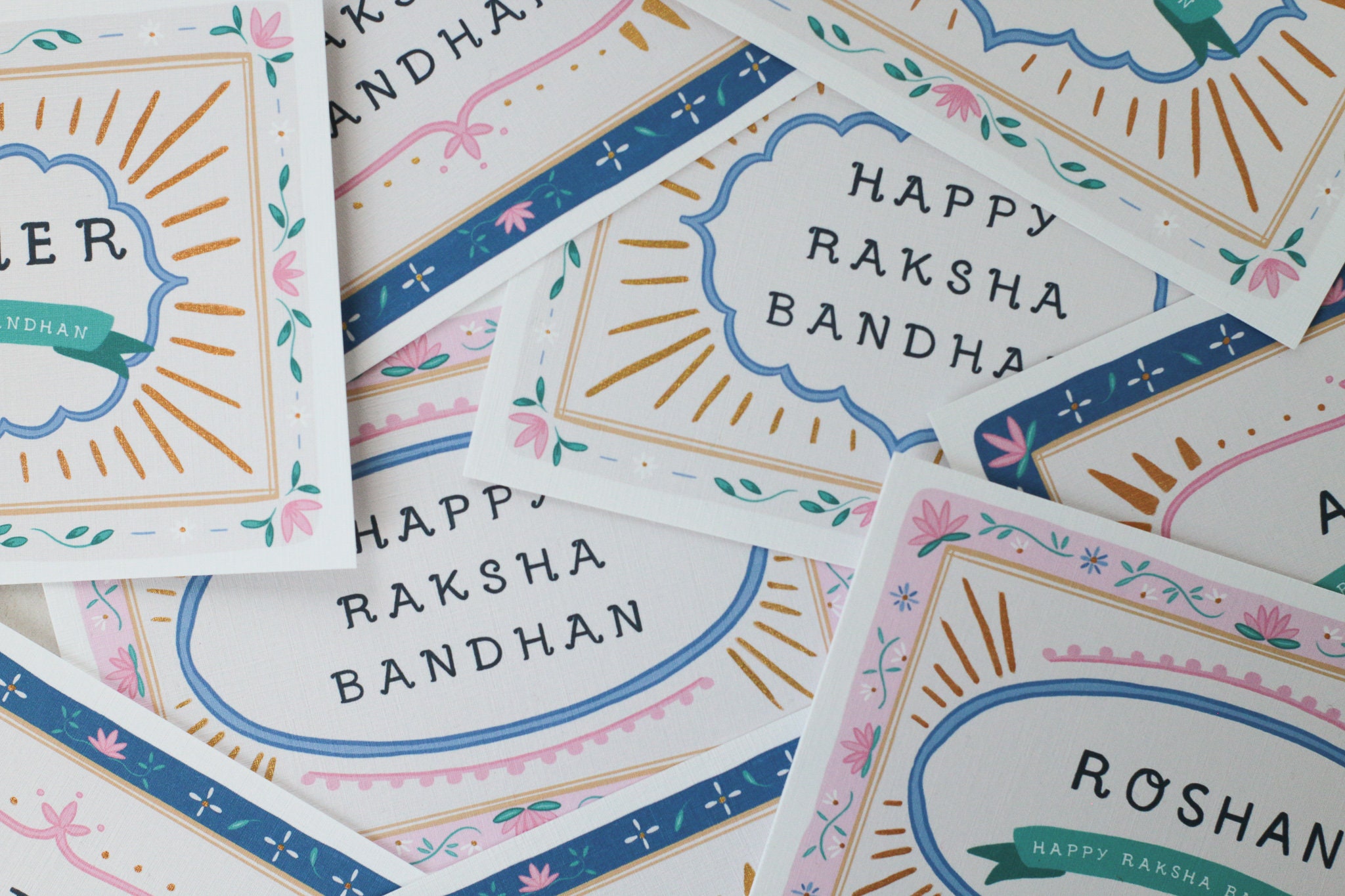 Rakhi Raksha Bandhan Cards Hand-Finished (Multipack Available)