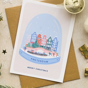 Biglietto natalizio Amsterdam Snow Globe (disponibile in confezione multipla)
