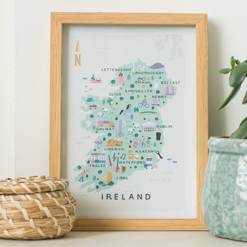 Large Print Ireland Map Ireland Poster Large Ireland Art Etsy Canada