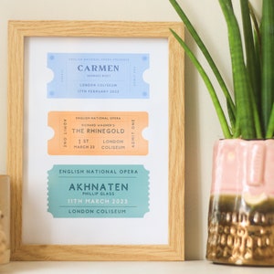 3er Set Personalisierter Single Ticket Print