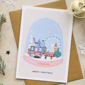 London Snow Globe Christmas Card (multi-pack available)