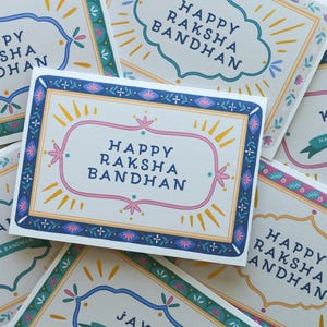 Rakhi Raksha Bandhan Karten handbemalt (Multipack erhältlich)