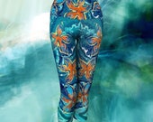 STARFISH YOGA CAPRIS leggings, yoga, leggings, chakra leggings, yoga, workout, fitness, wearable art, art wear, yoga fashion, yoga styl