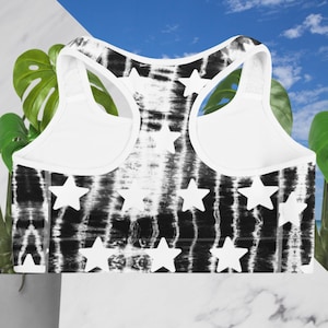 B&W Tie Dye Sports bra